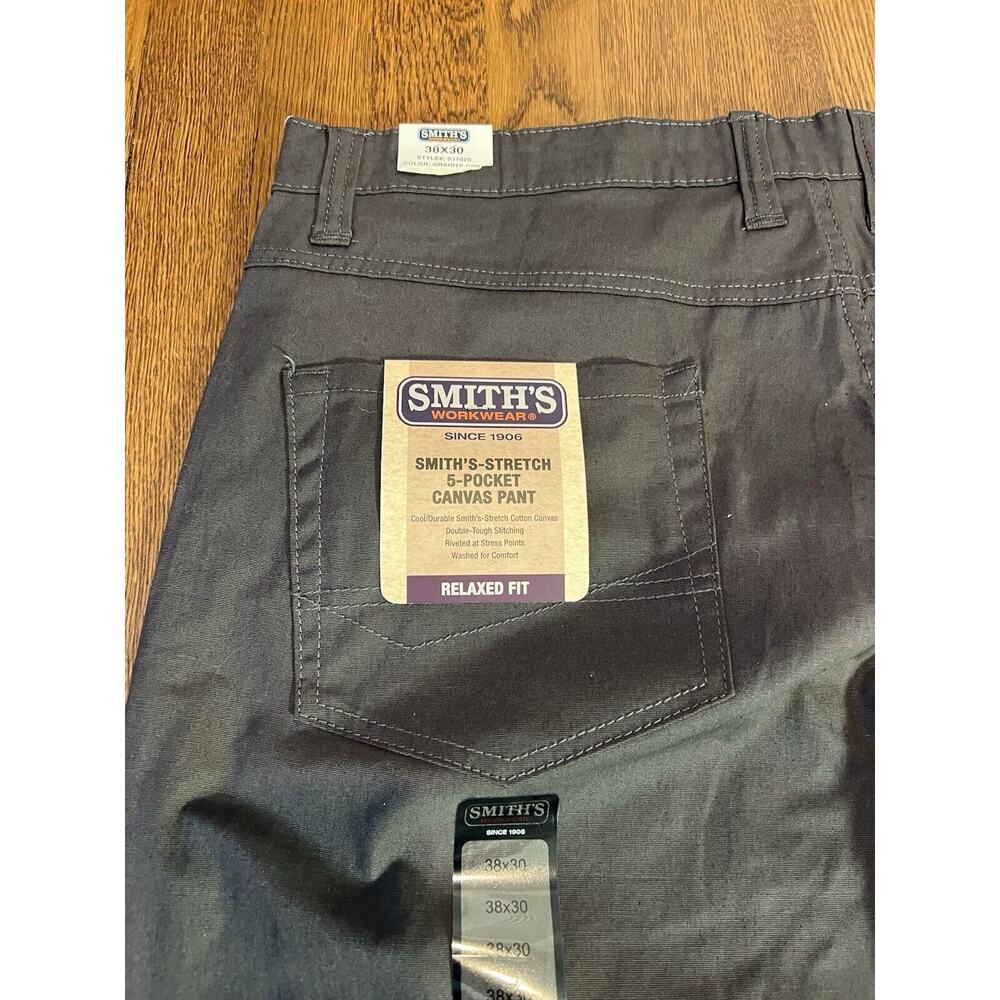 Smiths Workwear Stretch 5 Pocket Canvas Pants Mens 38 X 30 Brown NEW - Picture 3 of 6